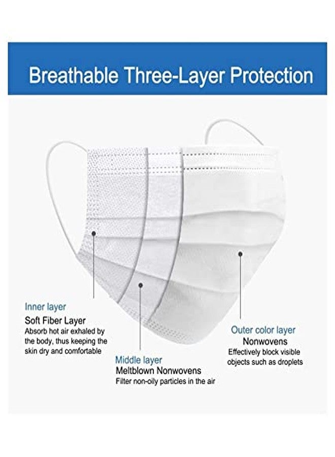 ADWIT 3Ply Surgical Face non woven with In build Nose Pin meltbon Fabric with 25GSM 3layer (CE, ISO, GMP, FDA Certified Mask) (White, Pack of - 200) - Image 2